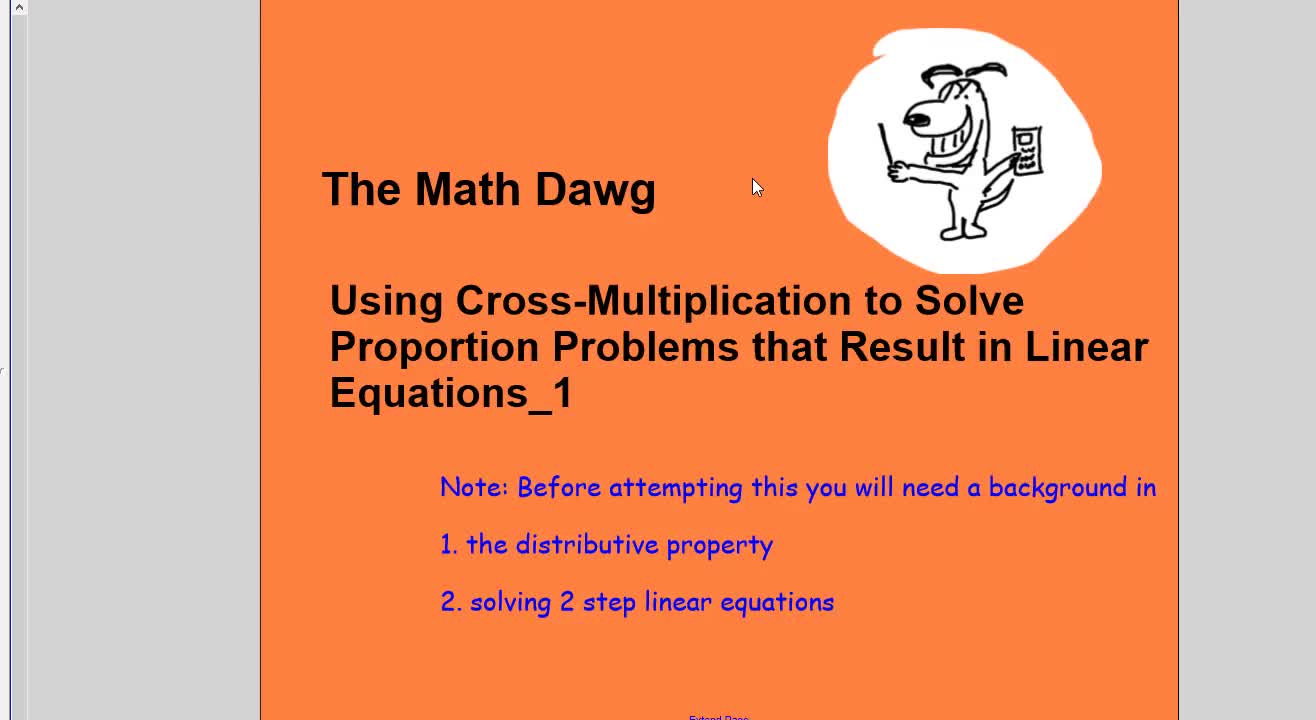 Using Cross-Multiplication to Solve Proportion Problems_Linear Equations