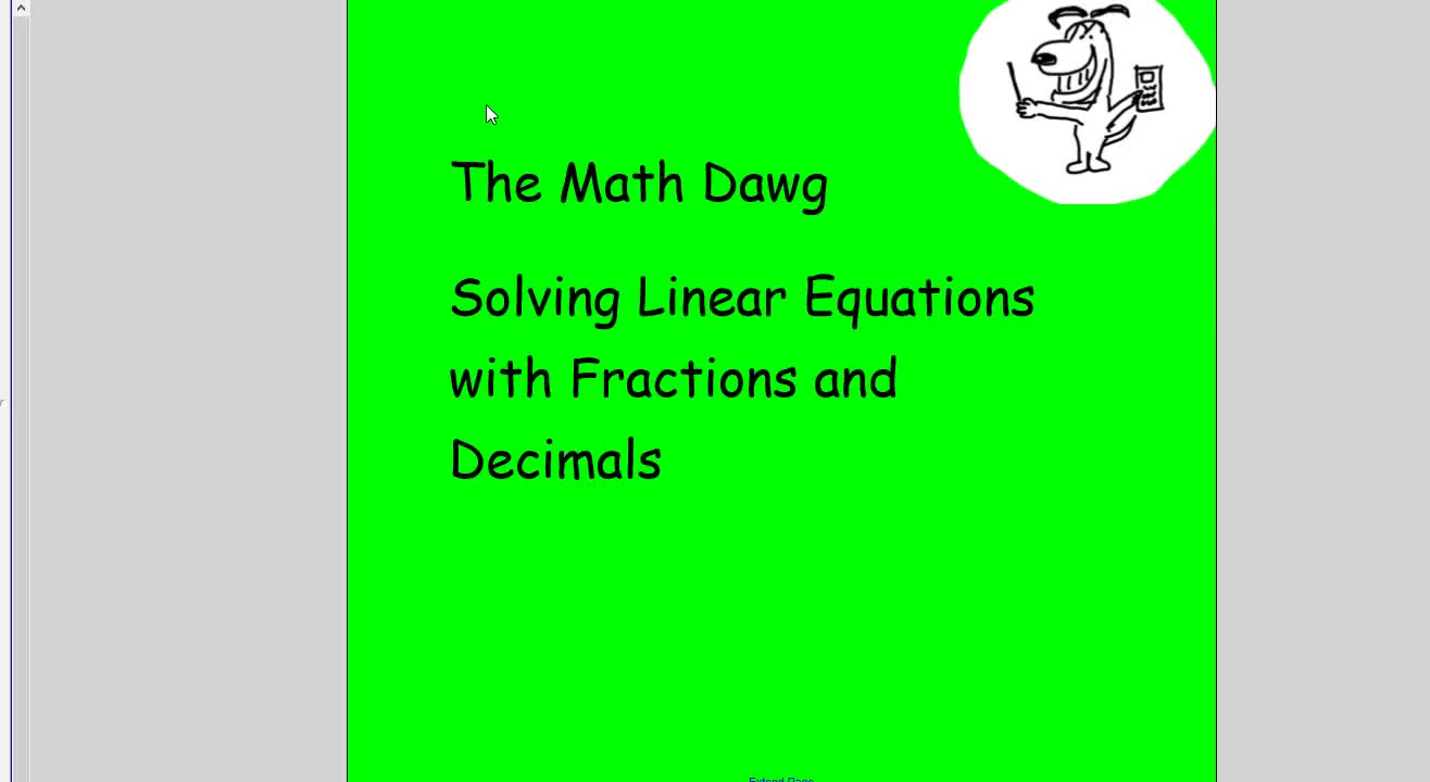 Into to Solving Linear Equations with Fractions and Decimals