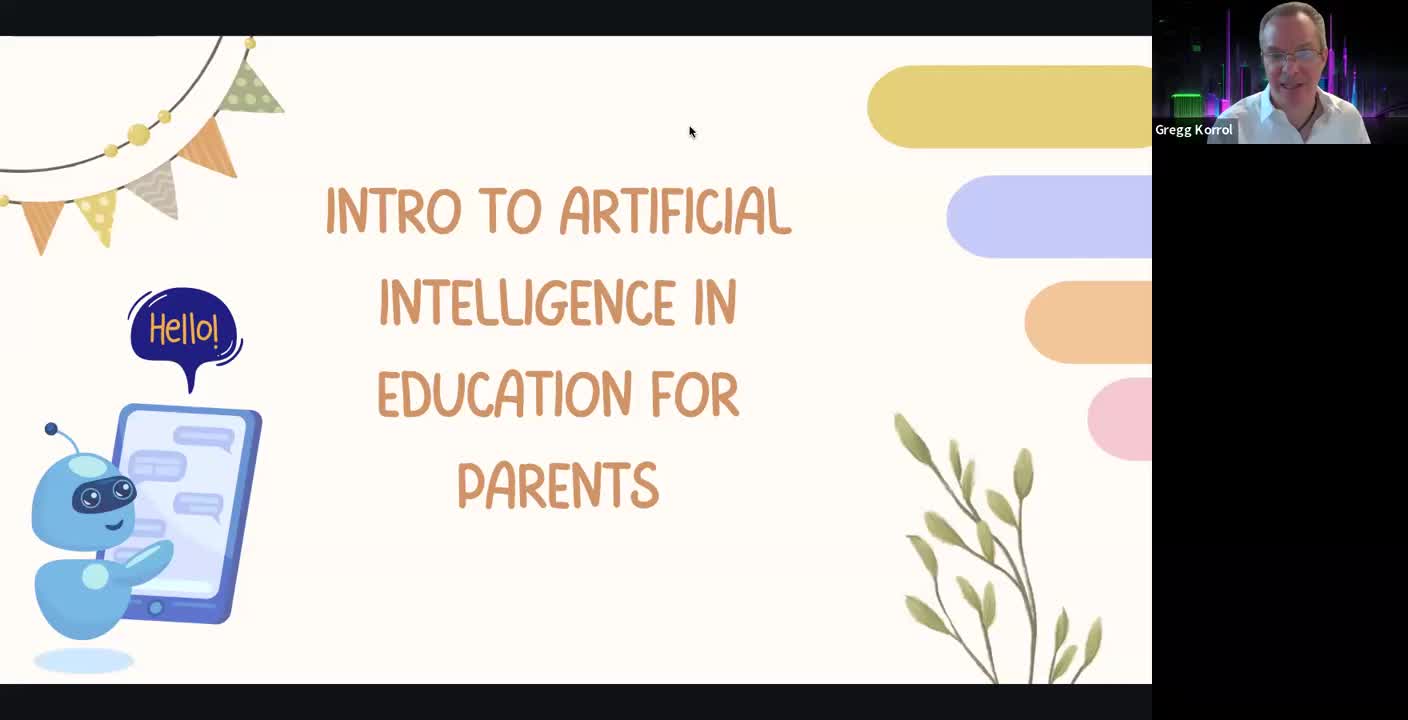 Parent Workshop: Introduction to Artificial Intelligence (AI) Part 1 of 2